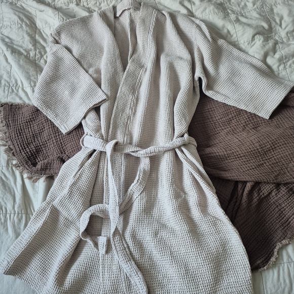 Other - Waffle Knit Robe in Light Beige